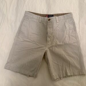 Chaps Men's Cream Flat Front Shorts